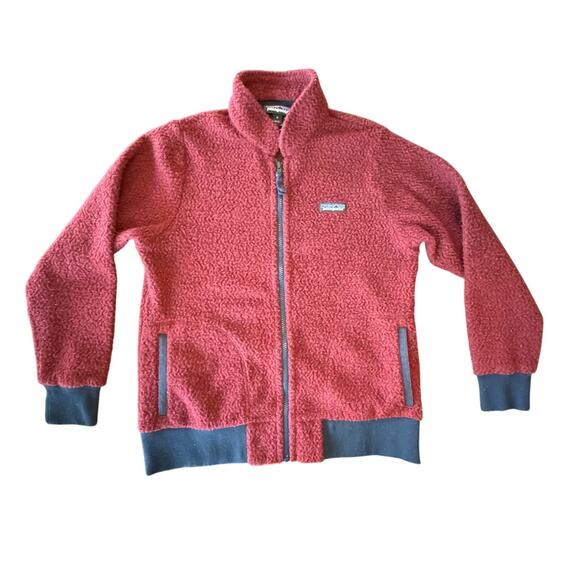 Patagonia Women's woolyester fleece jacket full zip Red Navy Medium Fleece - Picture 3 of 9